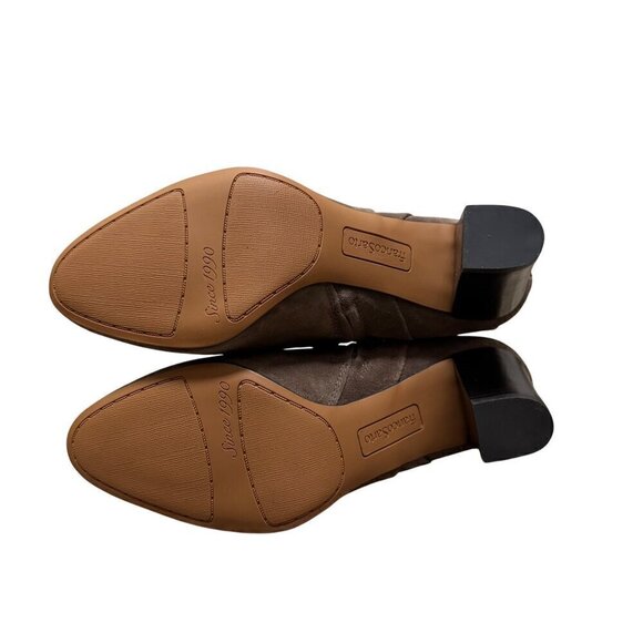 Franco Sarto Vintage Josef Brown Suede Block Heel Ankle Boots NWOT Sz 8.5 - Picture 5 of 6